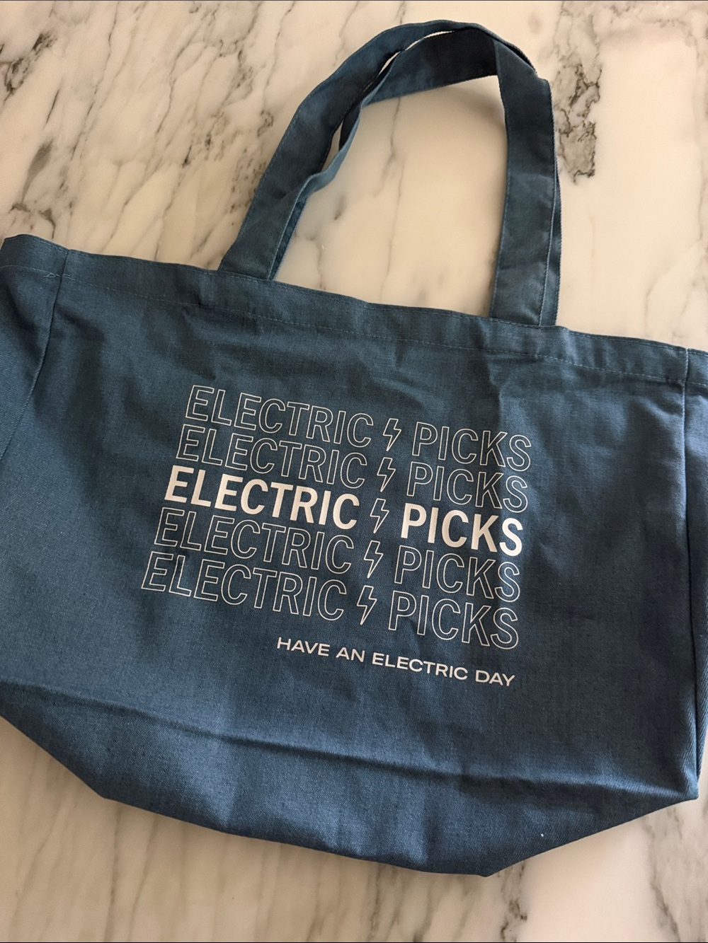 New Electric Family Blue Canvas Tote Bag